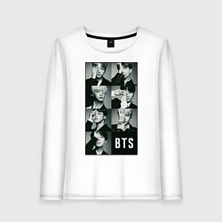 Лонгслив хлопковый женский BTS, цвет: белый