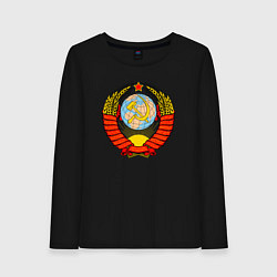 Лонгслив хлопковый женский СССР, цвет: черный