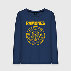 Лонгслив хлопковый женский RAMONES, цвет: тёмно-синий