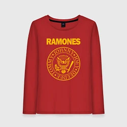 Лонгслив хлопковый женский RAMONES, цвет: красный