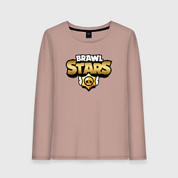 Лонгслив хлопковый женский BRAWL STARS GOLD, цвет: пыльно-розовый