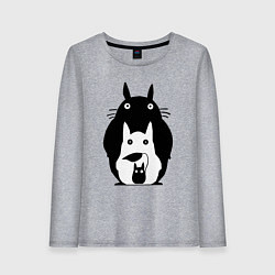 Лонгслив хлопковый женский Тоторо, цвет: меланж