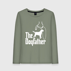 Лонгслив хлопковый женский The Dogfather - пародия, цвет: авокадо