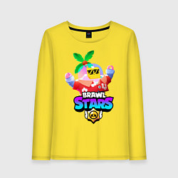 Лонгслив хлопковый женский BRAWL STARS TROPICAL SPROUT, цвет: желтый