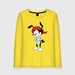 Лонгслив хлопковый женский Вакко Уорнер Animaniacs, цвет: желтый