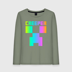 Лонгслив хлопковый женский MINECRAFT CREEPER, цвет: авокадо