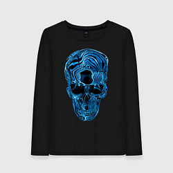 Лонгслив хлопковый женский Skull - illusion, цвет: черный