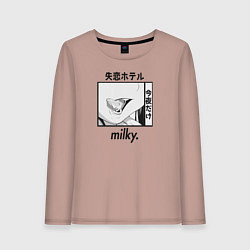 Лонгслив хлопковый женский Milky, цвет: пыльно-розовый