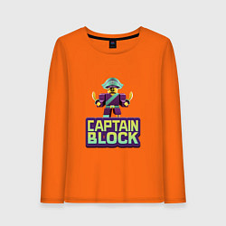 Лонгслив хлопковый женский Roblox Captain Block Роблокс, цвет: оранжевый