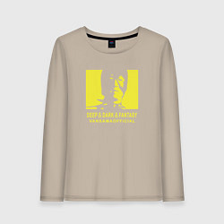 Лонгслив хлопковый женский VANSAMA OFFICIAL Yellow, цвет: миндальный