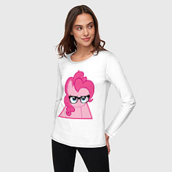 Лонгслив хлопковый женский Pinky Pie hipster, цвет: белый — фото 2