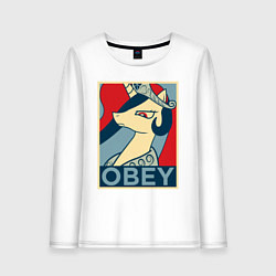 Лонгслив хлопковый женский Trixie OBEY, цвет: белый