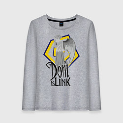 Лонгслив хлопковый женский Don't blink, цвет: меланж