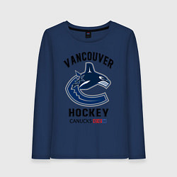 Лонгслив хлопковый женский VANCOUVER CANUCKS NHL, цвет: тёмно-синий