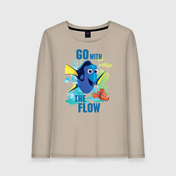 Лонгслив хлопковый женский Go With The Flow, цвет: миндальный