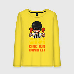Лонгслив хлопковый женский PUBG Winner Chicken Dinner, цвет: желтый