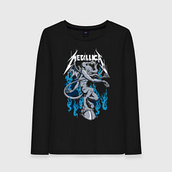 Лонгслив хлопковый женский Metallica - черт, цвет: черный