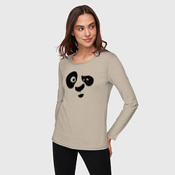 Лонгслив хлопковый женский Панда, цвет: миндальный — фото 2