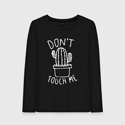 Лонгслив хлопковый женский Dont touch me, цвет: черный