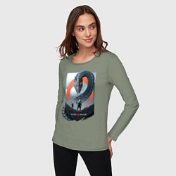 Лонгслив хлопковый женский Кратос и Атрей, цвет: авокадо — фото 2