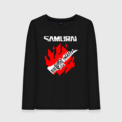 Лонгслив хлопковый женский CYBERPUNK 2077 SAMURAI, цвет: черный