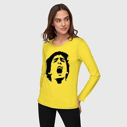 Лонгслив хлопковый женский Диего Марадона Барселона, цвет: желтый — фото 2