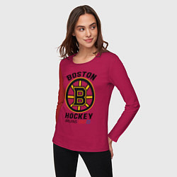 Лонгслив хлопковый женский BOSTON BRUINS NHL, цвет: маджента — фото 2