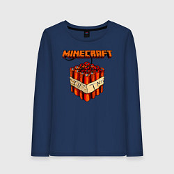Лонгслив хлопковый женский Minecraft, цвет: тёмно-синий