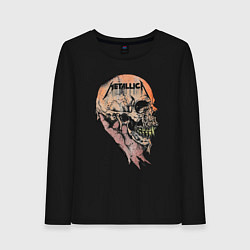 Лонгслив хлопковый женский Metallica art 04, цвет: черный