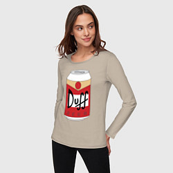 Лонгслив хлопковый женский Duff Beer, цвет: миндальный — фото 2