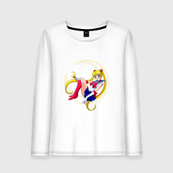 Лонгслив хлопковый женский Sailor Moon, цвет: белый