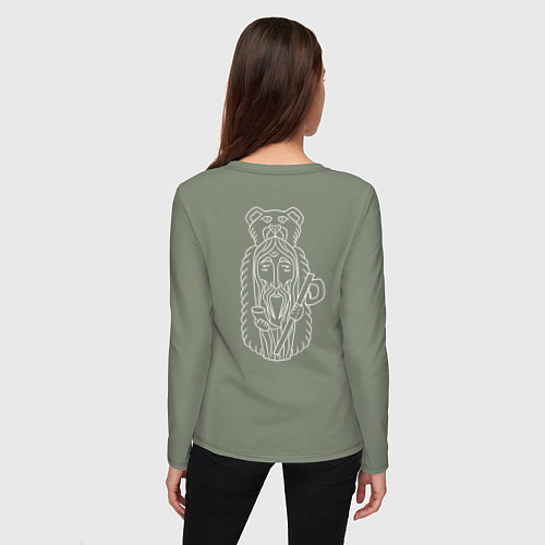 Женский лонгслив Велес Бог Мудрости / Авокадо – фото 4
