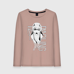 Лонгслив хлопковый женский Zero Two, цвет: пыльно-розовый