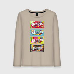 Лонгслив хлопковый женский Skittles Разнообразие, цвет: миндальный