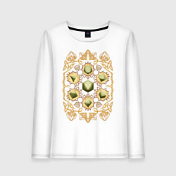 Лонгслив хлопковый женский DnD Dices: Celtic Motifs, цвет: белый