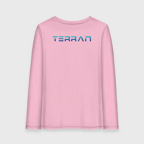 Женский лонгслив Terran logo Blue / Светло-розовый – фото 2