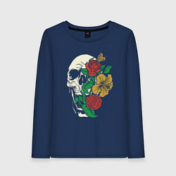 Женский лонгслив Floral Roses Skull