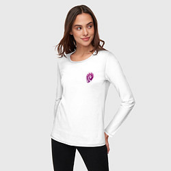 Лонгслив хлопковый женский Zerg logo mini Purple, цвет: белый — фото 2