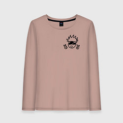 Лонгслив хлопковый женский Магическая Битва, цвет: пыльно-розовый