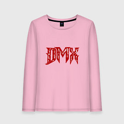 Лонгслив хлопковый женский DMX - Red & White, цвет: светло-розовый