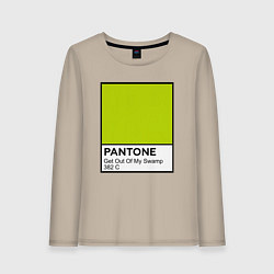 Лонгслив хлопковый женский Shrek: Pantone Color, цвет: миндальный