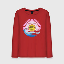 Лонгслив хлопковый женский Bondi Beach Sydney, цвет: красный