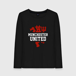 Лонгслив хлопковый женский Manchester United Red Devils, цвет: черный