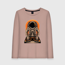 Лонгслив хлопковый женский Космонавт диджей - cosmo DJ, цвет: пыльно-розовый