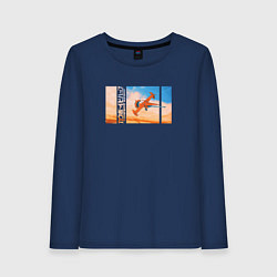 Лонгслив хлопковый женский Cowboy Bebop, цвет: тёмно-синий