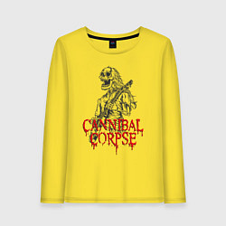 Лонгслив хлопковый женский Cannibal Corpse Труп Каннибала Z, цвет: желтый