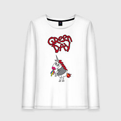 Лонгслив хлопковый женский Green Day Unicorn, цвет: белый