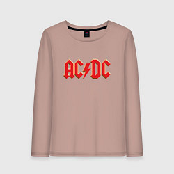 Лонгслив хлопковый женский ACDC, цвет: пыльно-розовый