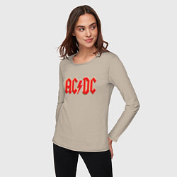 Лонгслив хлопковый женский ACDC, цвет: миндальный — фото 2