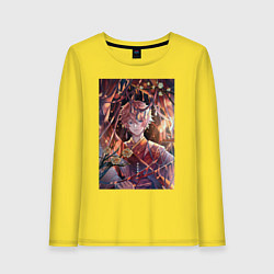 Лонгслив хлопковый женский Tartaglia fan art, цвет: желтый